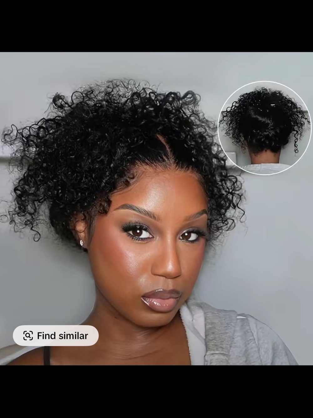 Black Curly Short Lace Front Wig for Women